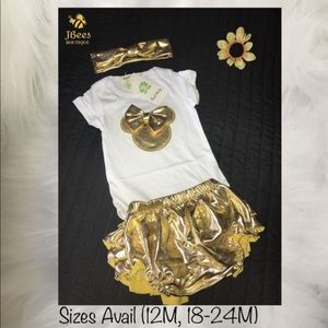 Baby Girl 3Pc Gold Minnie 3pc Set